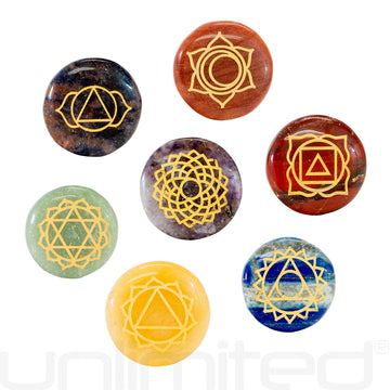 Unlimited Chakra Khans - Set of 7 Engraved Stones