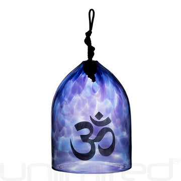 Shrader Made Glass Purple Aurora Bell with Om Symbol