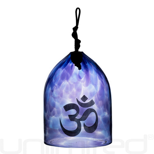 Shrader Made Glass Purple Aurora Bell with Om Symbol