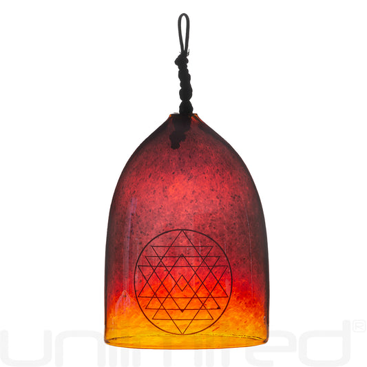 Shrader Made Glass - Iris Gold Sri Yantra Glass Bell