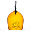 Shrader Made Glass Old Gold Bell with Lotus Symbol