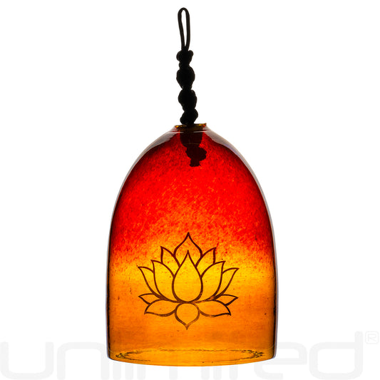 Shrader Made Glass Iris Gold Bell with Lotus Symbol