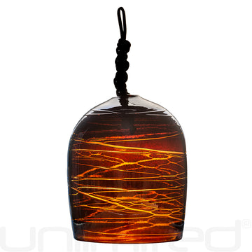 Shrader Made Glass Silver Brown Bell