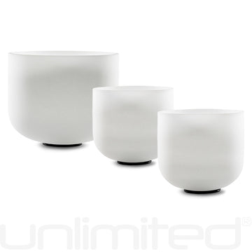 Unlimited Set of 3 Frosted Crystal Bowls - Smooth Ocean Healers