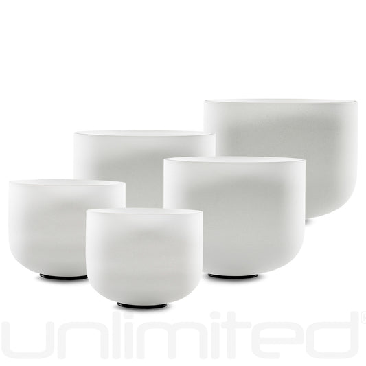 Unlimited Set of 5 Frosted Crystal Bowls - Cycle Enders (A=432 Hz)