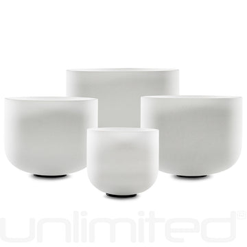 Unlimited Set of 4 Frosted Crystal Bowls - Ananda Balasana Bowl Set