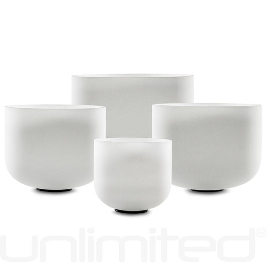 Unlimited Set of 4 Frosted Crystal Bowls - Requesters of Wisdom (A=432 Hz)