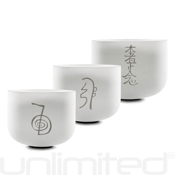 Unlimited Set of 3 Reiki Crystal Bowls - Reiki Healers