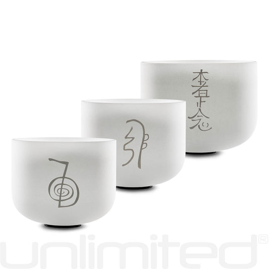 Unlimited Set of 3 Reiki Crystal Bowls - Reiki Healers