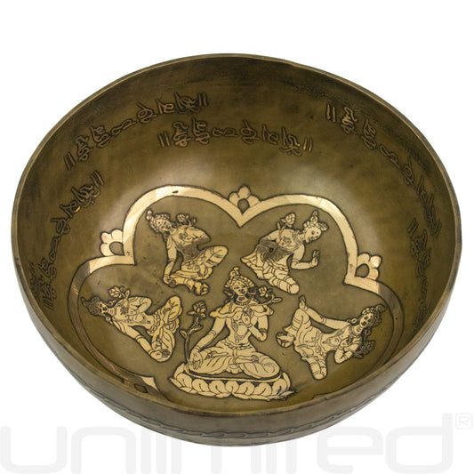 CLEARANCE SALE! 8" Amitabha Singing Bowls with Engraved Buddhas