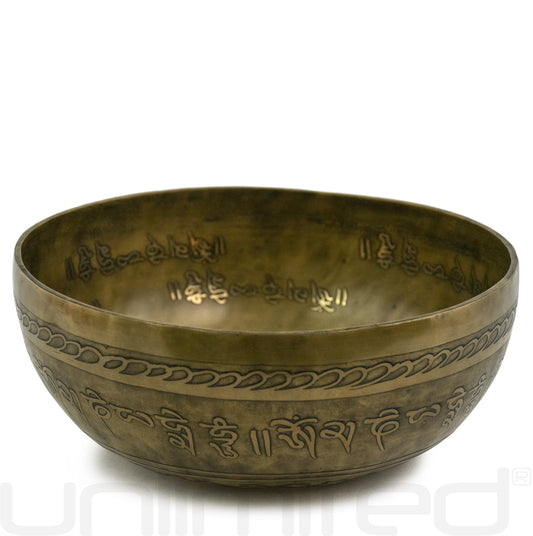 CLEARANCE SALE! 8" Amitabha Singing Bowls with Engraved Buddhas