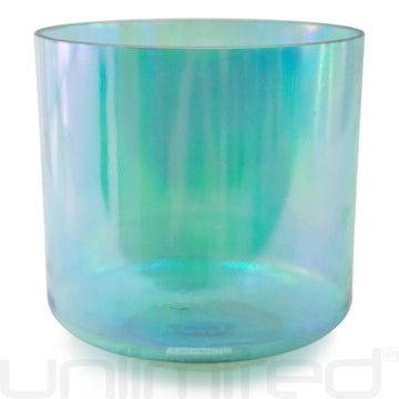 8" Crystal Tones™ Aqua Aura Gold Bowl (D# Perfect Pitch)